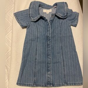 Zara Denim Dress with Ruffled Collar